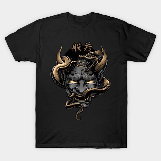 Hannya ( Gold Version ) T-Shirt by BlackoutBrother